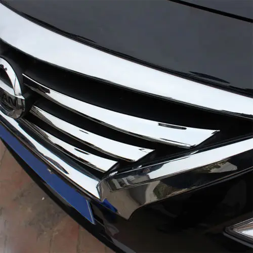 Подходит для 15 NISSAN VERSA LATIO Хром Передняя решетка сетки головной бампер чехол