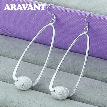 

New Arrival 925 Silver Jewelry Round Scrub Balls Earring For Women Wedding Fashion Jewelry Gifts