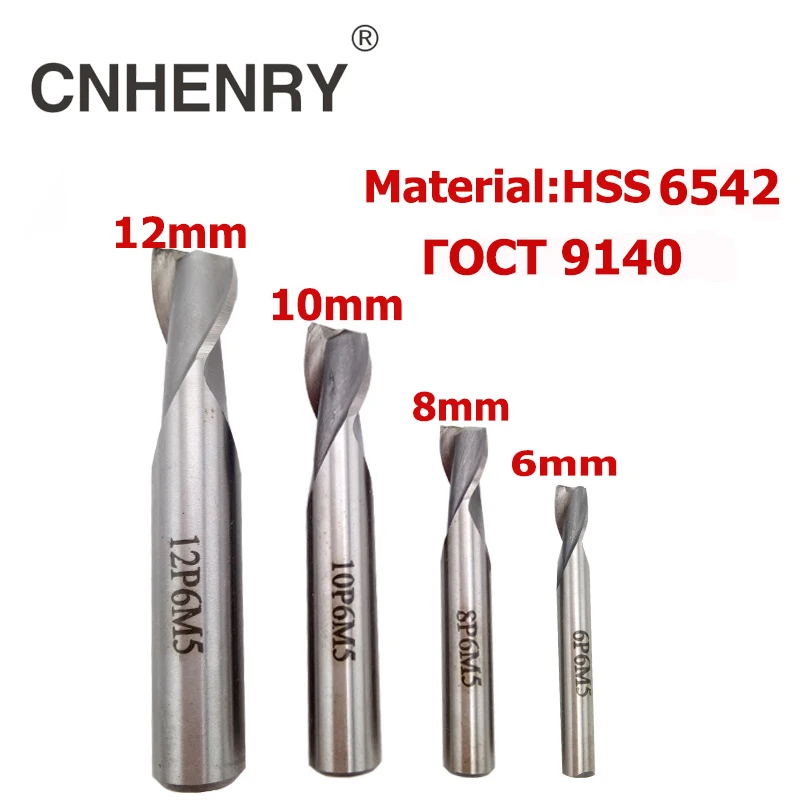2 Flutes HSS 6542 Milling Cutter End Mill Router Bit Set Keyway for Wood Aluminum End Mill CNC