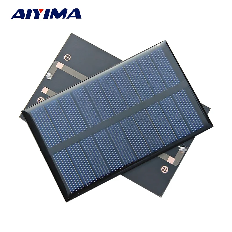 AIYIMA 2 шт. 5 В в 240MA 1 Вт солнечные панели поликристаллические SunPower мм 110x69 DIY
