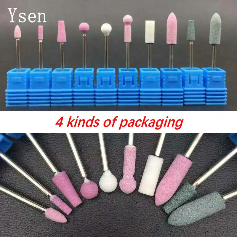 

10 Style/Set Ceramic Stone Roatry Burr High Quality Nail Art Electric Drill Manicure Machine Milling Cutter Nail Files