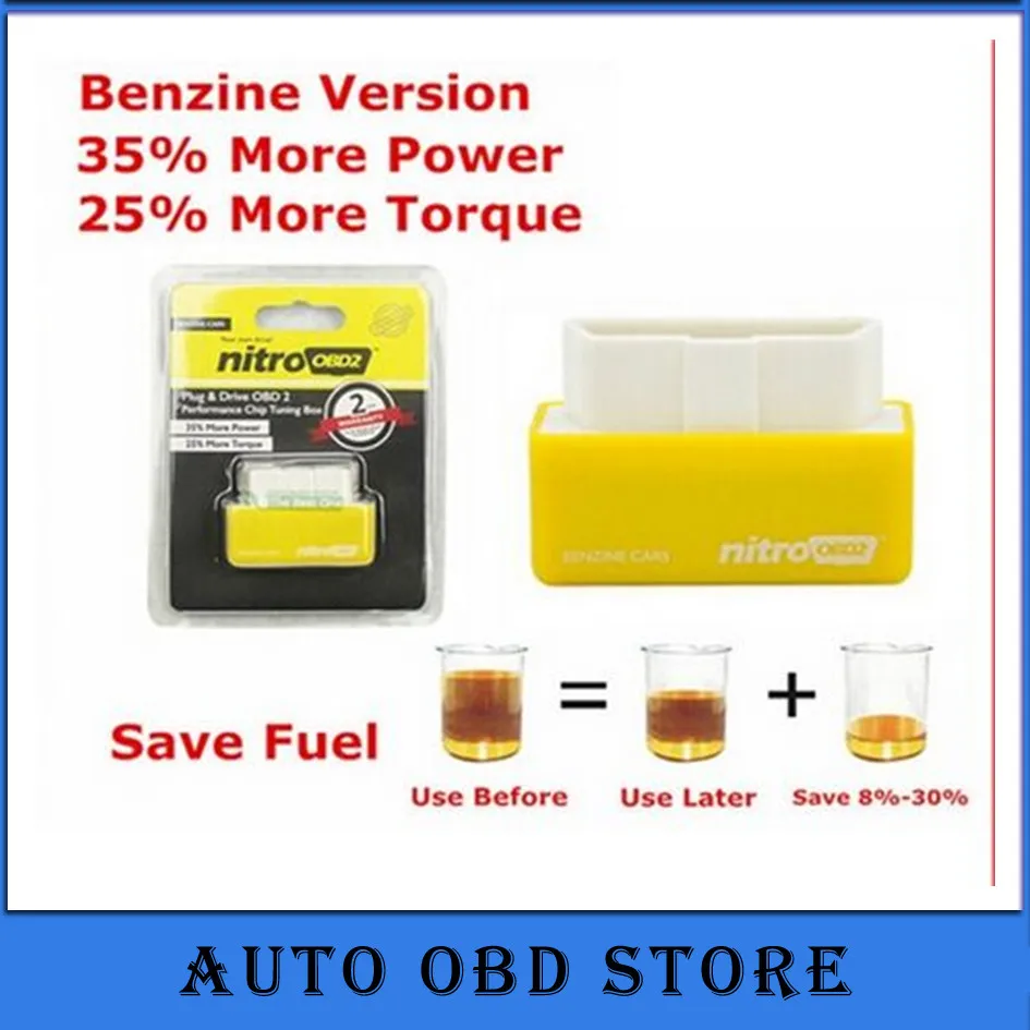 Yellow NitroOBD2 Car Chip Tuning Performance Box Nitro OBD2 EcoOBD2