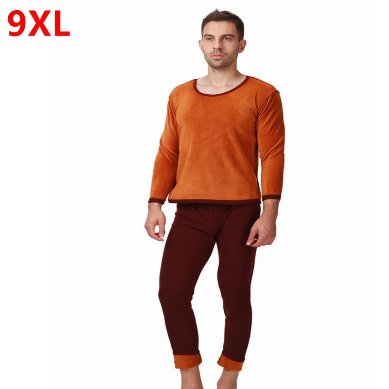 Super size men's winter warm underwear Plus velvet thick cotton velvet