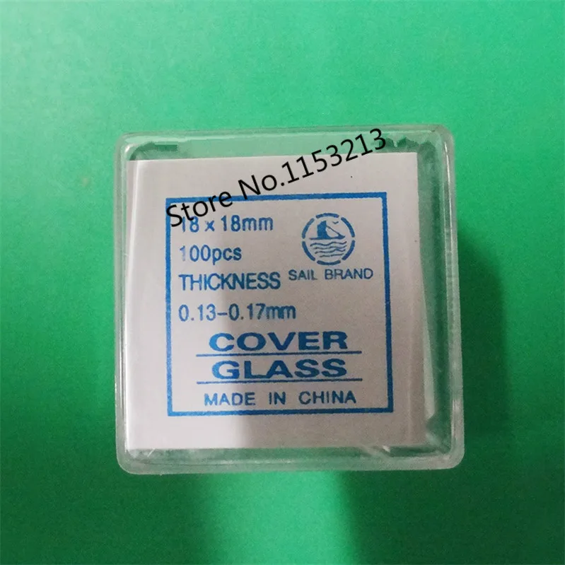 100pcs/lot Disposable Microscope Coverslip 18X18mm Thickness 0.13 0