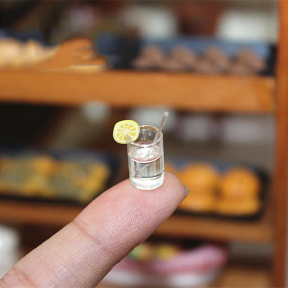 

Mini Lemonades Mini Drink Water Accessories Miniature Transparent Drinks Food Hard 1:12 Dollhouse Models 3D Mini Cup