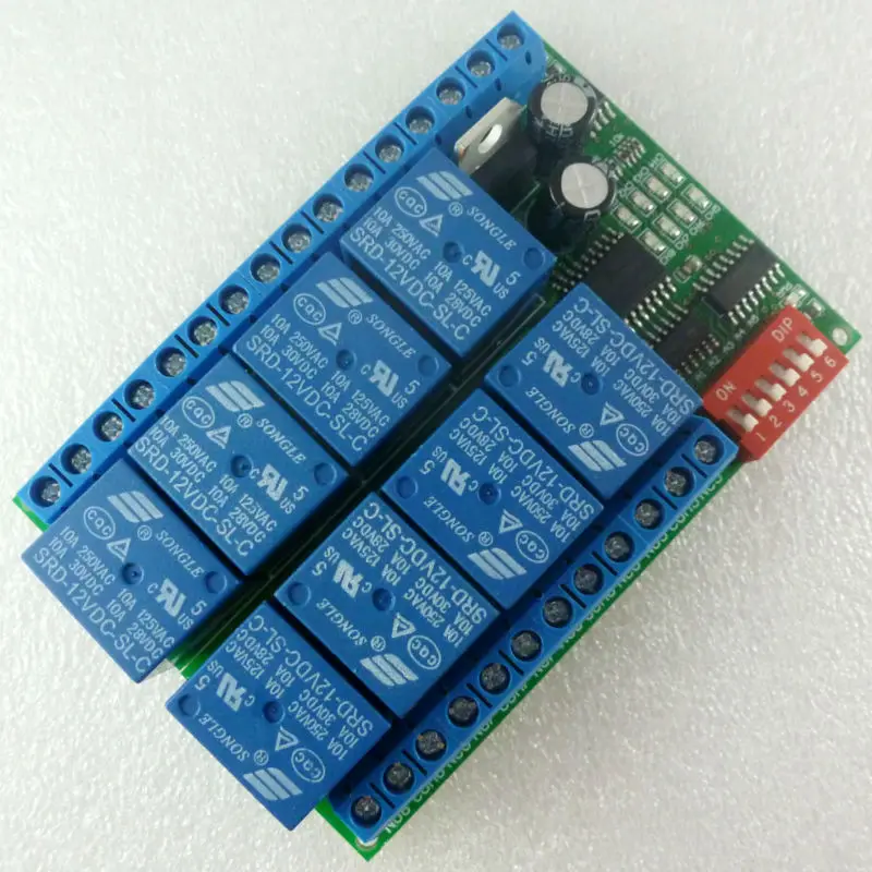 8 канальный DC 12 В RS485 релейный модуль Modbus RTU 485 переключатель дистанционного управления для PLC PTZ камеры наблюдения безопасности