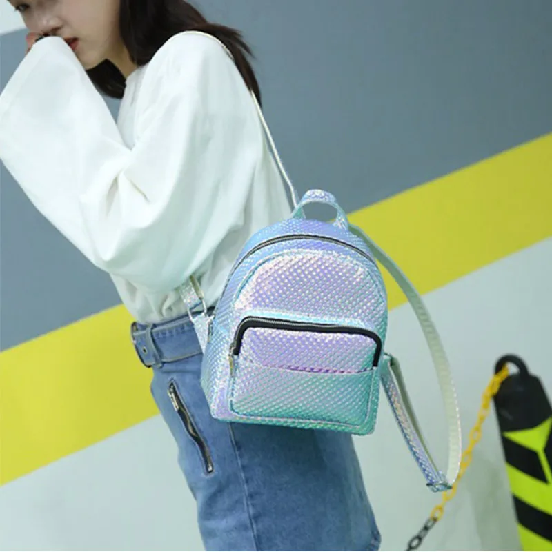 Модный корейский лазерный рюкзак Новинка 2019 года для женщин голограмма лазерные рюкзаки женская маленькая свежая девушка школьная сумка