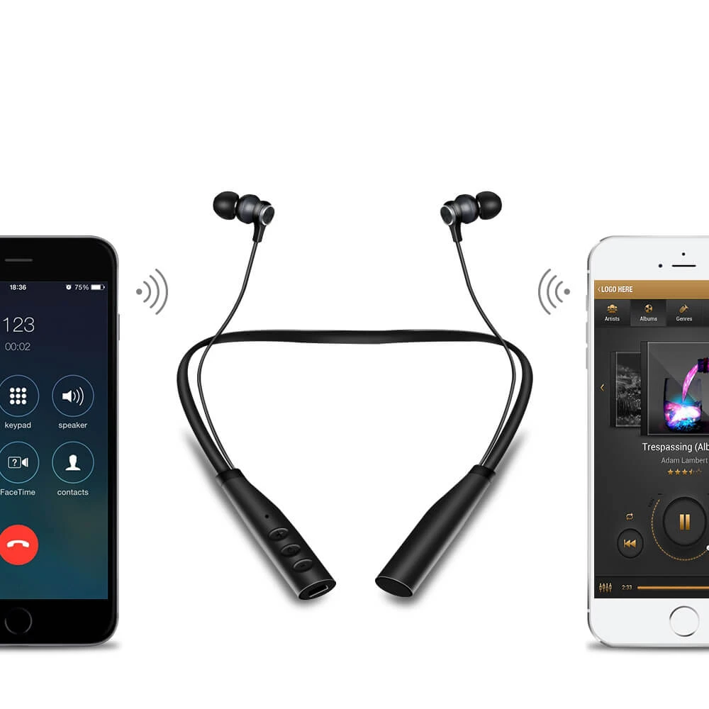  Mp3 Player Bluetooth Earphone with Mic Bluetooth MP3 Music Player Support TF/TF Card Max To 32GB Wi