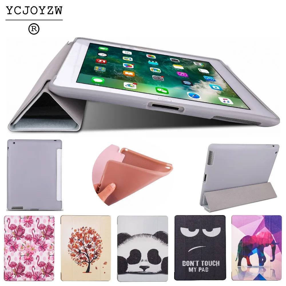 

Case for Apple iPad 2 ipad 3 ipad 4.PU leather cover+TPU soft silicone full-angle guard-Smart sleep wake up for ipad 432-YCJOYZW