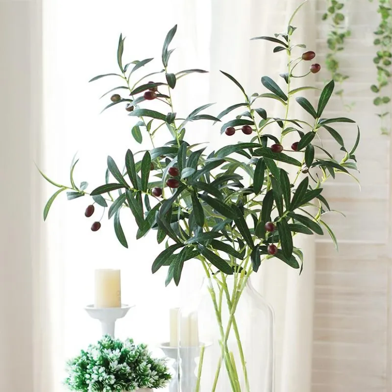 

Single Branch Olives Bouquet Artificial Plant Simulation Green Lead DIY Wedding Home Party Christmas Decor Supplies