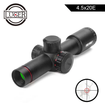 

LUGER 4.5X20 E Red Illumination Mil-Dot Hunting Riflescope Tactical AK47 AK74 AR15 Optical Sight P4 Reticle Air Guns Rifle Scope