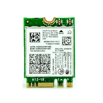 

AC3160 Network Blutooth 4.0 NGFF 433M for Lenovo e550 e550c e450 e450c e455 Y40 Y50 E555 U31-70 S41-70 U41-70