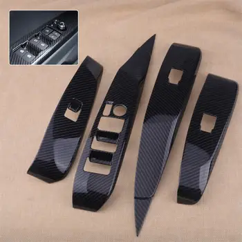

CITALL 4pcs Carbon Fiber Style ABS Door Window Lift Switch Button Cover Trim Panel Fit For Toyota Camry 2018 Car Styling