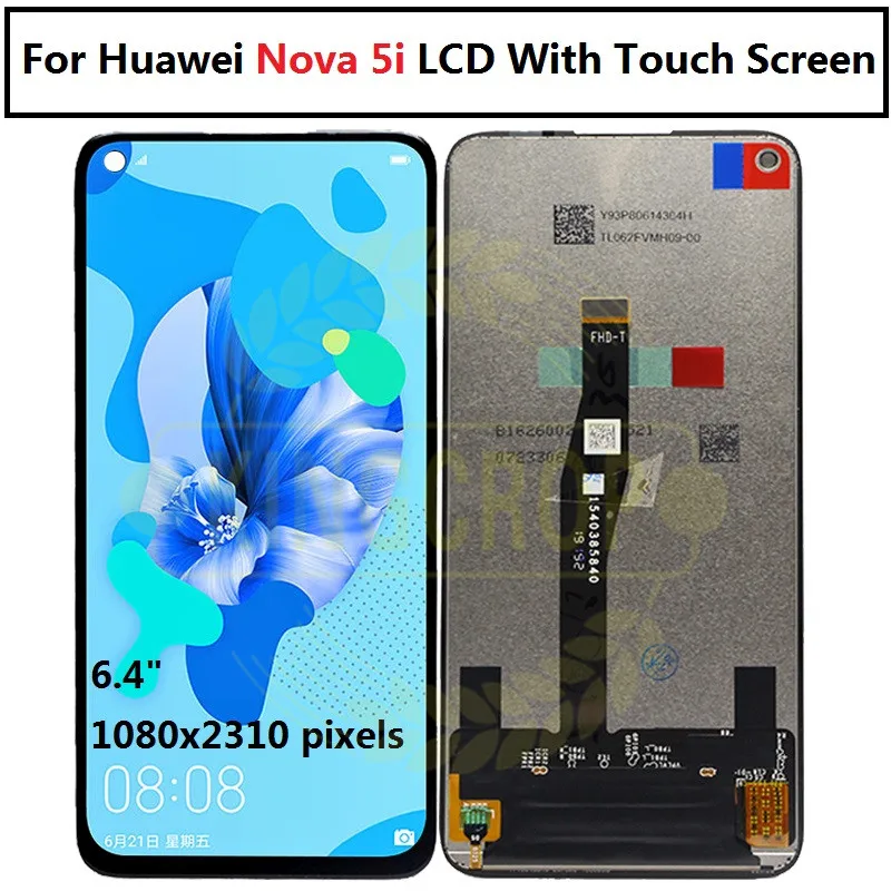 

6.4'' Huawei nova 5i nova5i LCD Display Touch Screen Digitizer Assemblyb GLK-LX1 GLK-LX2, GLK-LX3,GLK-LX1U,Huawei Nova 5i lcd