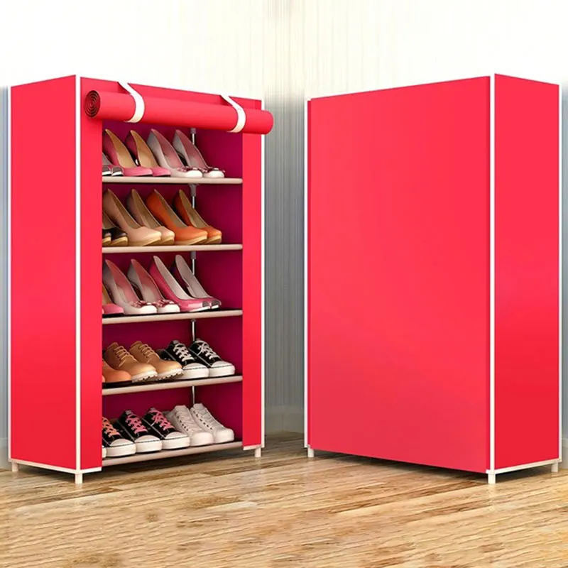 

Six Layer Home Dust-proof Shoe Cabinet Non-woven Cloth Fabric Shoe Rack Creative DIY Combination Shoe Organizer Furniture