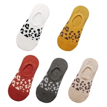 Модные Хлопковые женские дезодорирующие носки женские летние повседневные леопардовые узоры женские носки длиной до лодыжки короткие незаметные носки