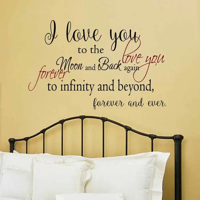 BATTOO I love you to the Moon and Back Romantic Love Quotes Wall Decals