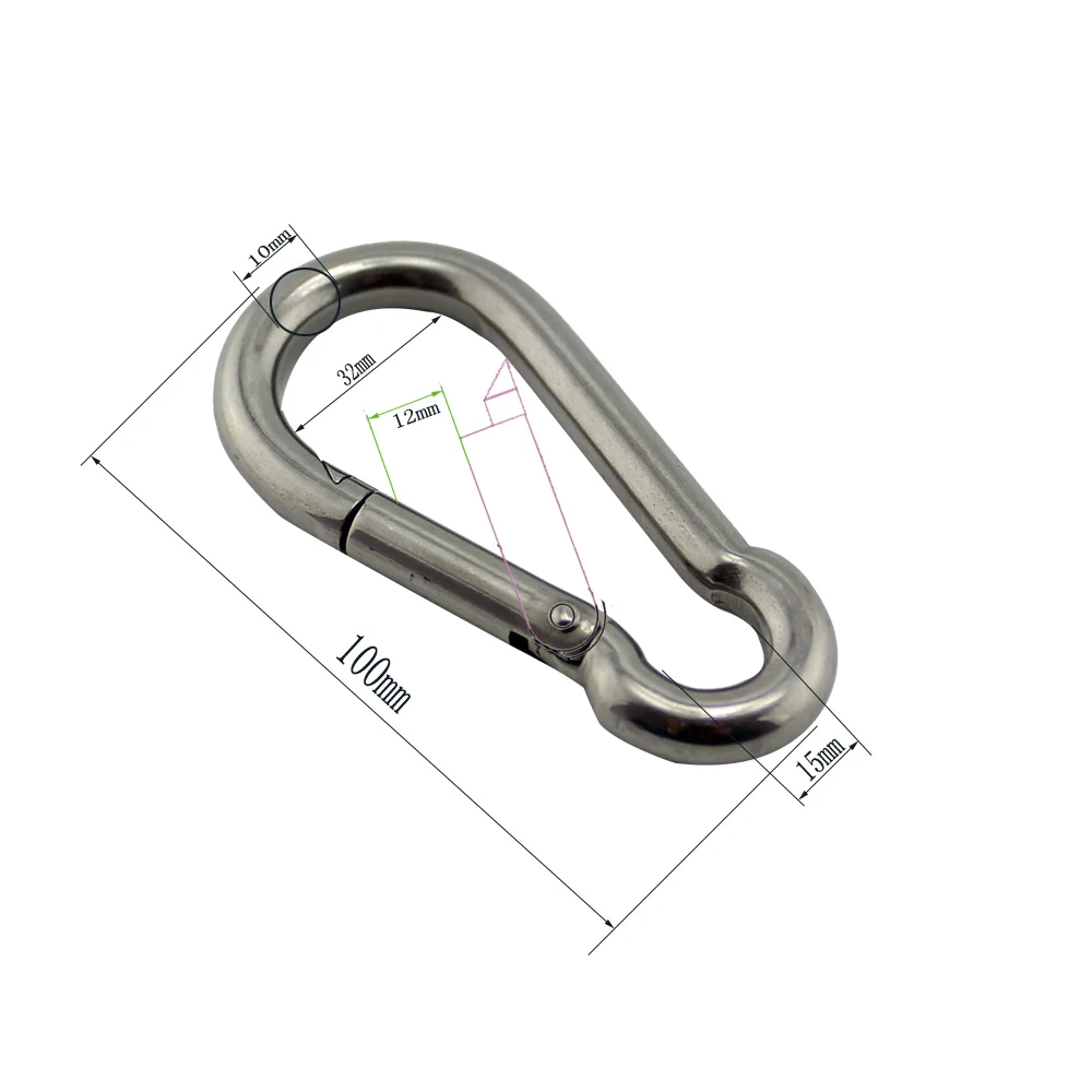 Spring Clips Snap Hook Carabiner DIN5299C 10*100mm Stainless Steel SS304/316 Climbing Carabiner Snap Hooks  5pcs 2pack tall metal garden trellis decorative metal fence for climbing plants usa sturdy 70inch steel metal garden trellis