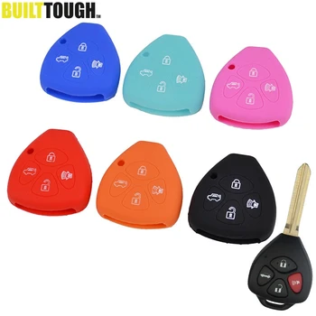 

4 Button Remote Key Cover Fob Case Fit For Toyota 4-Runner Highlander Rav4 Yaris Camry Corolla Avalon Silicone Shell Protector