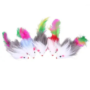 

5pcs Soft Cat Toys Mouse Fleece False Funny Cat Kitten Playing Toys Rustling sound Classic small toys Cat Attracting mice Toy