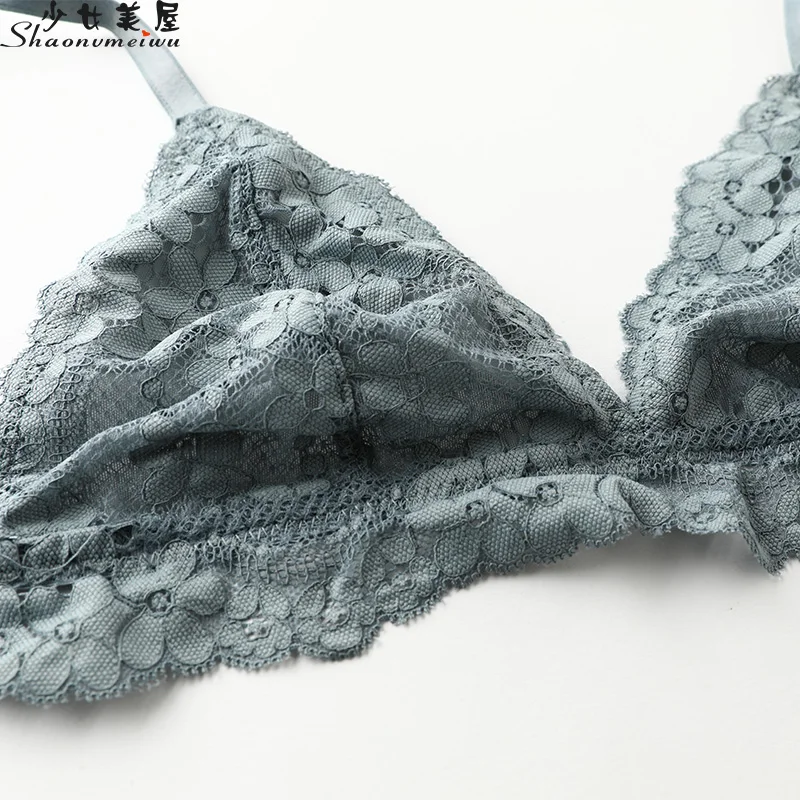 Tanie Shaonvmeiwu francuski sexy koronki ultra cienki kombinezon z przezroczystą, prążkowany biustonosz pokrywa bralette bielizna dla kobiet