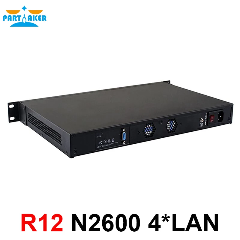 Причастником R12 Intel маршрутизатор appliance 1U корпус vpn-сервер N2600 N2800 межсетевой экран 4 lan