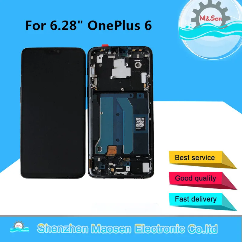 M& Sen для 6,2" OnePlus 6 Oneplus 6 One Plus 6 Super Amoled ЖК-дисплей+ сенсорная панель дигитайзер Замена Рамки