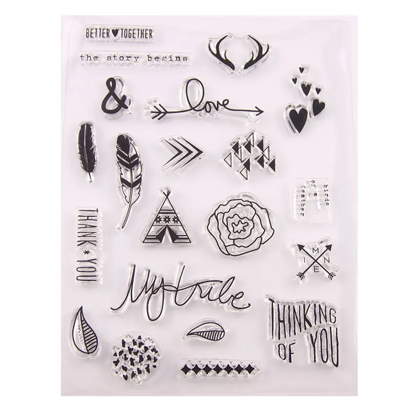 

New Love Heart Letter Transparent Clear Stamps Silicone Seal for DIY Scrapbooking Card Making Album Decoration Crafts Supplies