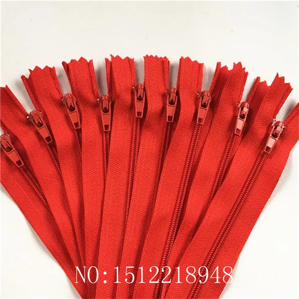 WKXFJJWZC 60pcs Nylon 3# Invisible Zippers Tailor Sewing Tools Garment Accessories 12 Inch (30CM)Closed End Invisible Zippers 20 Color Red