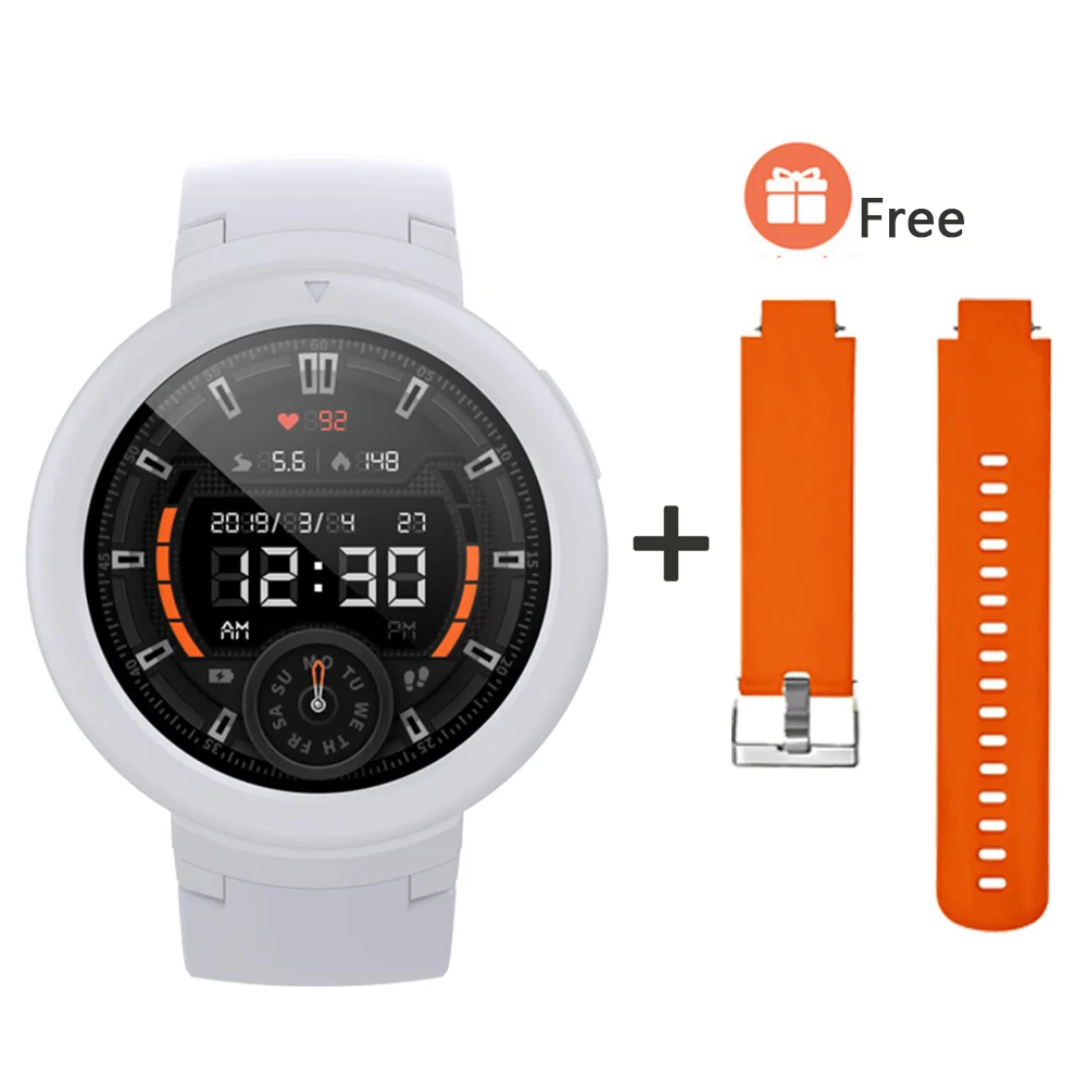 Подарочный ремешок новая версия Huami AMAZFIT Verge Lite Смарт-часы gps IP68 Водонепроницаемые мульти-спортивные Смарт-часы фитнес-трекер - Цвет: White add  Orange