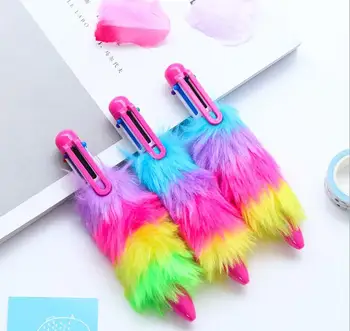 

12pcs/lot 6colors Brazil Samba Pompom Ballpoint Pens Kids Birthday Festival Party Take-home Favor Writing Material