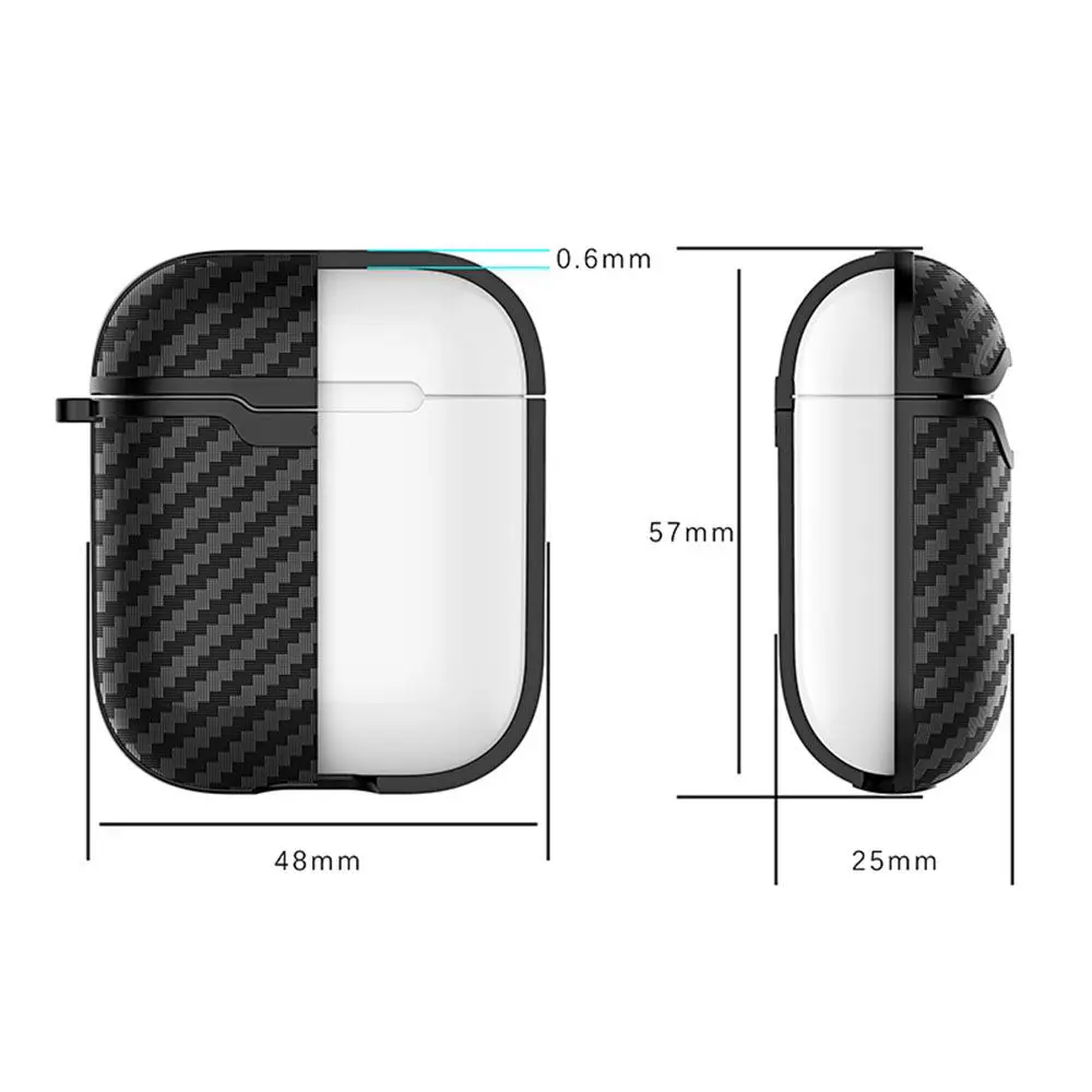 Чехол для наушников Apple AirPods 2 из углеродного волокна со светодиодной