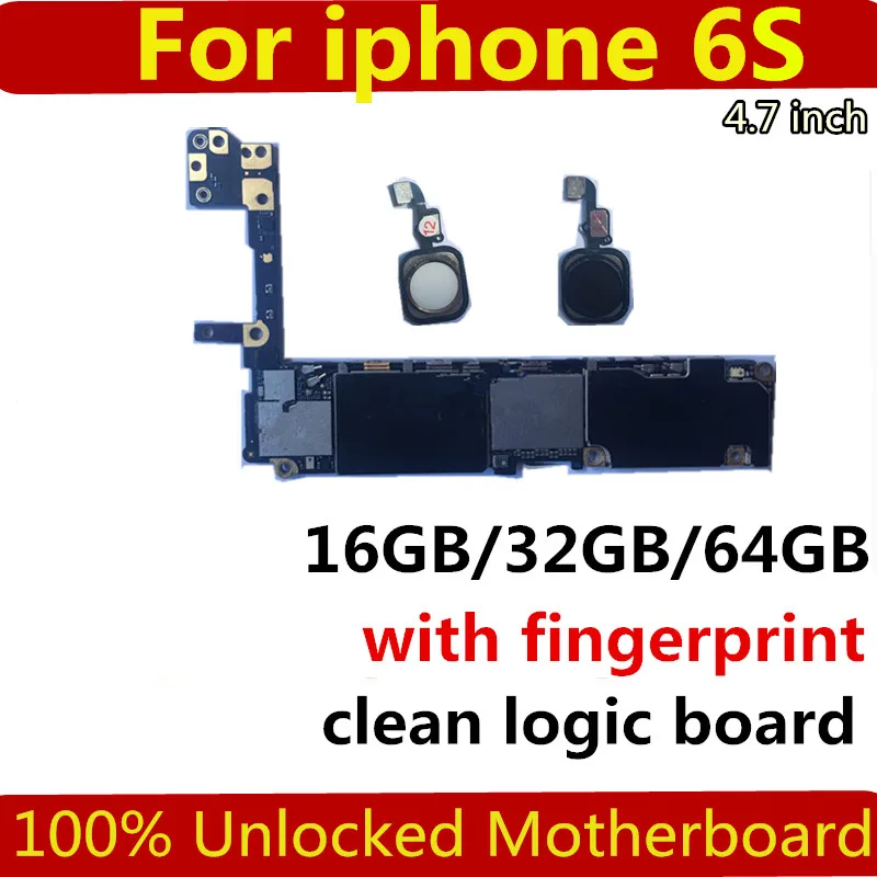 

Full unlocked for iphone 6S 6 S Motherboard With/Without Touch ID,Original for iphone 6S Mainboard with Full Chips,16GB 32G 64G