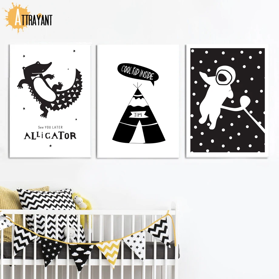 Us 3 16 54 Off Black White Alligator Astronaut Tent Wall Art Canvas Painting Nordic Posters And Prints Pictures Kids Room Nursery Decor In Us 3 16 54 Off Black White Alligator Astronaut Tent Wall Art Canvas Painting Nordic Posters And Prints Pictures Kids Room Nursery Decor In