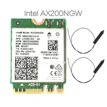 Двухдиапазонный 2,4 Гбит/с Intel Wi-Fi AX200NGW 802.11ax/acWifi AX200 NGFF M.2 двухдиапазонный Bluetooth 5,0 сетевая Wlan карта+ антенна