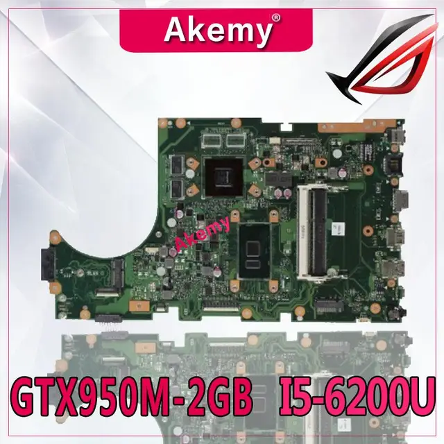 $US $239.42  Akemy X756UX MAIN_BD./I5-6200U GTX950M-2GB Mainboard For Asus X756U X756UXM K756U X756UB laptop mot
