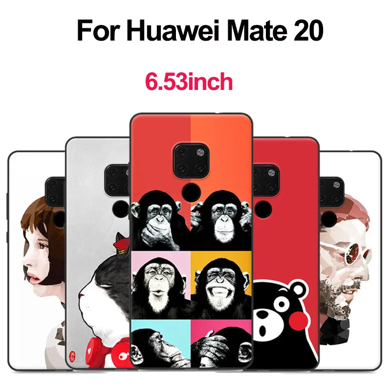 Силиконовый чехол для Huawei Mate 20 телефона мягкий с рисунком влюбленных из