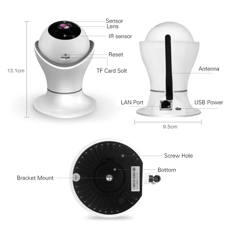 360 degree camera3D navigation Internet network HD video Wireless Home Security Surveillance 360 Video Camera Baby Monitor 2.0MP