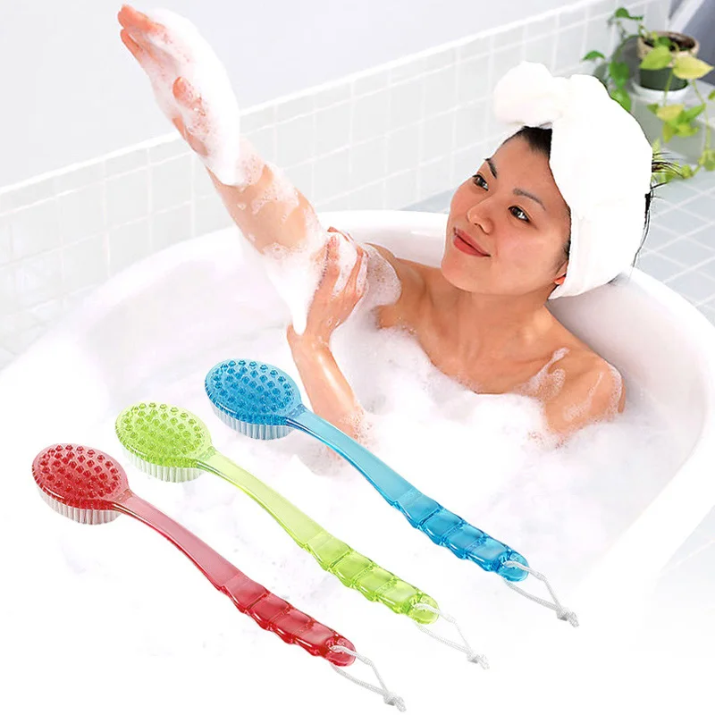 

2019 Long Handled Plastic Bath Shower Back Brush Scrubber Skin Cleaning Brushes Body for Bathroom Accessories Cleaning Tools