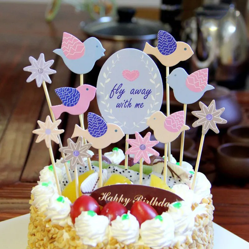 Sailboat Balloons Bird Kids Cupcake Baby Shower Boy Girl Cake