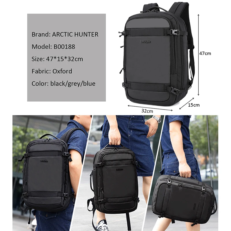 ARCTIC HUNTER desmonta mochilas multifunción de ordenador portátil de 17 pulgadas para adolescentes negocios hombres Mochila de viaje Mochila ARCTIC HUNTER desmonta mochilas multifunción de ordenador portátil de 17 pulgadas para adolescentes negocios hombres Mochila de viaje Mochila
