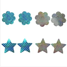 10 пар(20 шт)/партия накладки на грудь в форме цветка Стикини Русалка маленькая рыбка весы женские одноразовые накладки на грудь чехлы