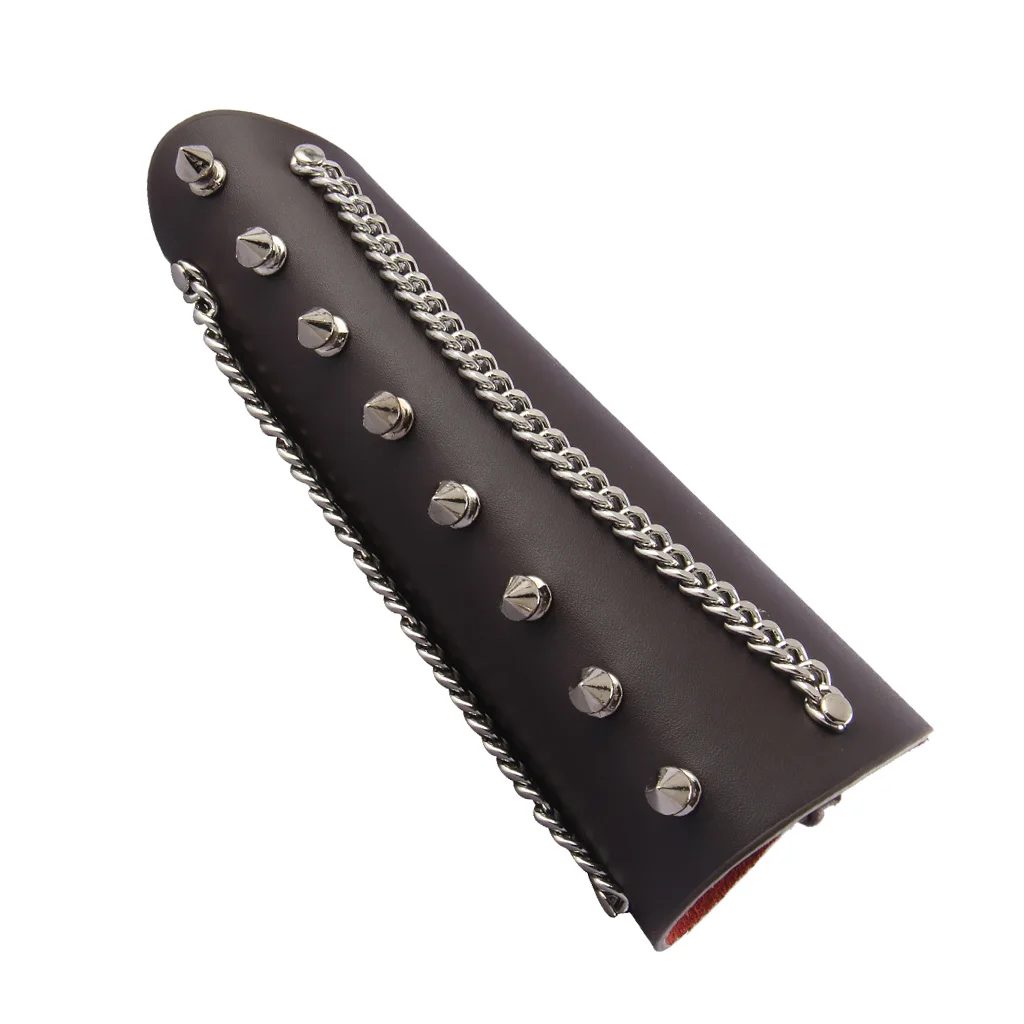 Medieval Cosplay Wide PU Leather Arm Bracer Gauntlet Wrap Wristband Bracelet Cuff Party Punk Fashion Accessories