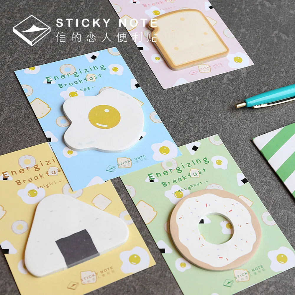 

Novelty Energizing Breakfast Memo Pad Sticky Notes Memo Notebook Stationery Papelaria Escolar School Supplies