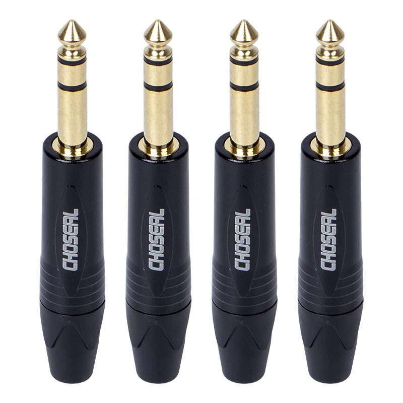 Choseal 4PCS 6.35MM Jack Male Plug Stereo Connector To 6.5MM Female Connector for Microphone (3)