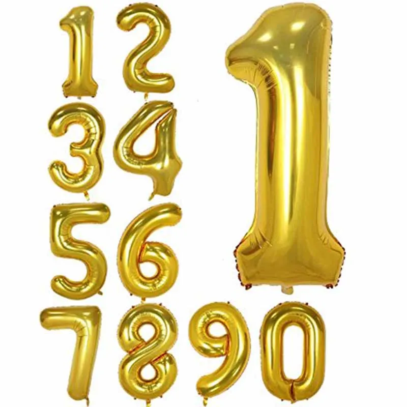 

1 2 3 4 5 6 7 8 9 Year Old Number Balloon for first 1st 10th 16th 21st 30th 40th 50th 60th Birthday Party Anniversary decoration
