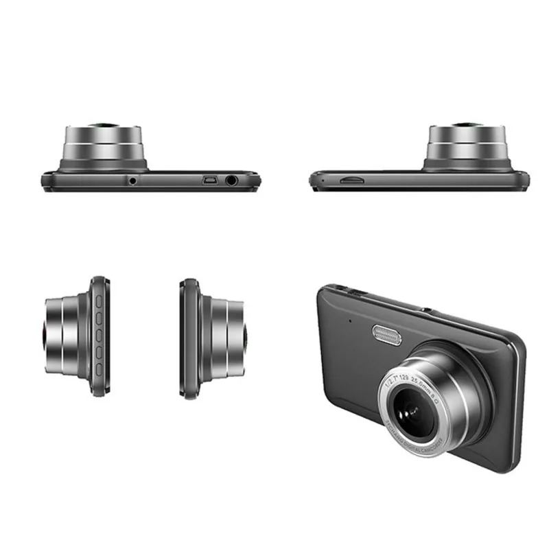 Relee Автомобильный видеорегистратор, 4 дюйма, автомобильная черная коробка, фронтальная камера заднего вида FHD1080P, двойной объектив, камера заднего вида
