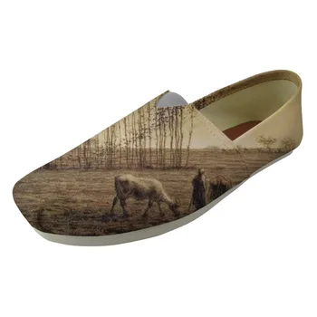 

Men Flats Shoes Male Loafers Casual Comfortable Light Boys Lazy Sip on Flat Countryside Painting for Jean Francois piece