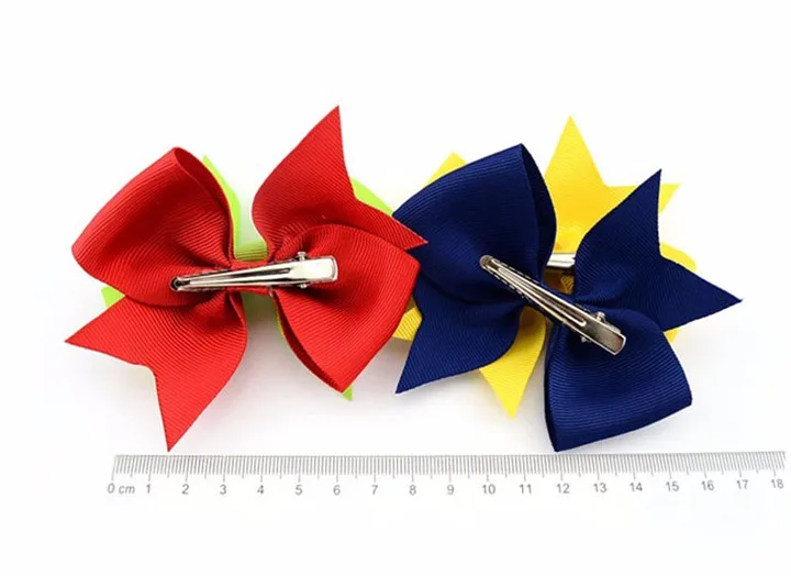 3 Cute Ribbon Bow Barettes Children Hair Clip Hairpins Baby Girl Ponytail Holder Elastic Hair Bands Rope Ties Kid Hair accessories