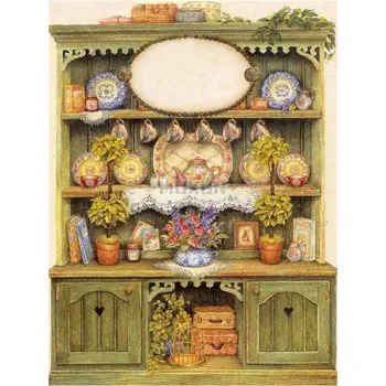 

DIY Diamond Embroidery cupboard pattern full square Diamond Painting Cross Stitch kits Diamond Mosaic cup picture Home Decor